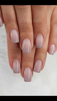 Glitter Gel Nail Designs, Bridal Nail Art, Nagellack Trends, Squoval Nails, Pedicure Designs, Glitter Gel Nails, Smink Inspiration, Nail Design Inspiration, Her Nails