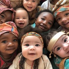 a group of young children standing next to each other