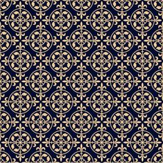 a blue and gold background with an intricate design