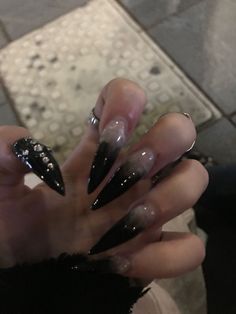 Long Black Nails, Black Nails, Nail Inspo, Acrylic Nails, Nails, Quick Saves