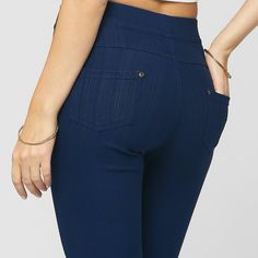 This Hybrid Denim Leggings Made Of Premium Stretch Denim Material That Offers Control And Smooths Curves And Bumps. Features Back Pockets Embellished With Studs Detail. Perfect For The Fashionistas! 75% Cotton, 17% Polyester, 8% Spandex Sm Fits Jean Sizes 25-30 Lxl Fits Jean Sizes 28-34 1x2x Fits Jean Sizes 32-38 Stretch Cropped Leg Denim Pants, Medium Wash Stretch Straight Leg Capris, Straight Leg Stretch Capris In Medium Wash, Stretch Straight Leg Medium Wash Capris, Stretch Denim Blue Jeans, Medium Wash Stretch Cropped Pants, Stretch Denim High Rise Capris, Blue Stretch Cropped Leg Flare Jeans, Stretch High Rise Denim Capris