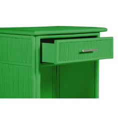 a green table with two drawers on it