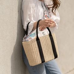 Free U.S. shipping. Style:  , color:Beige, suite for season：Summer ，Beach, Material Straw, Beige Straw Woven Beach Tote Beach Tote, Straw Bag, Straw, Tote Bag, Color