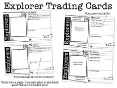 an image of the back and side of a trading card with text that reads explore trading cards