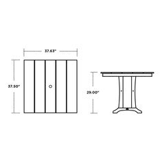 a drawing of a table and bench with measurements for the height of each piece in front of