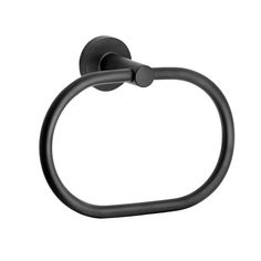 a black towel ring on a white background