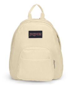 The Half Pint Backpack is a super cute addition to any outfit. Featuring one main compartment, a front zippered pocket, and all of the cuteness you could ever imagine.Small and light, the JanSport Half Pint is the perfect throw-on-and-go miniature backpack. Cute Travel Backpack With Zipper Closure, Cute Backpack With Zipper Pocket, Casual Cream Backpack With Zipper Closure, Miniature Backpack, Backpack Jansport, Mini Backpacks, Half Pint, Key Clip, Jansport Backpack