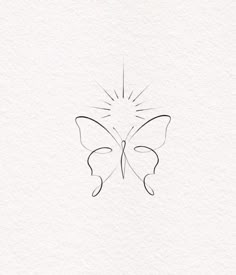 a drawing of a butterfly with the sun shining down on it's back side