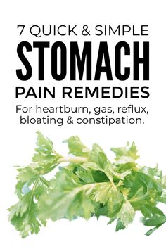 7 simple stomach pain remedies you can make quickly and easily at home to relieve heartburn, gas, reflux, bloating and constipation fast. #stomachpain #stomachremedies #stomachache #bloating #heartburn #constipation #acidreflux Gassy Stomach Remedies