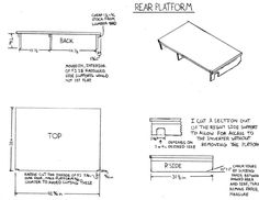 the diagram shows how to make a rear platform for an rv camper or truck