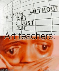 a poster with the words art teachers written on it and an image of a woman's face