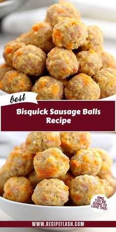 the best biscuit sausage balls recipe is made with only three ingredients, and it's so good to eat