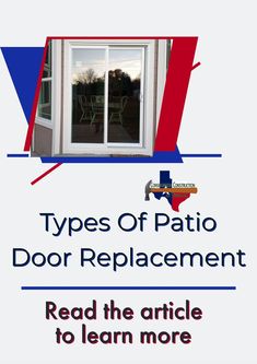 the types of patio door repair and installation in texas, including an open window with red white and blue stripes