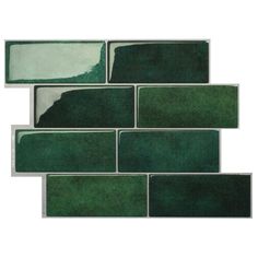 green glass tile with white border