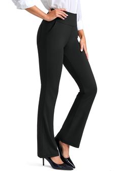 PRICES MAY VARY. 5 Inseam Lengths: 27"/29"/31"/33"/35". For reference: PETITE-27"/29"inseam fits women 5'1"-5'3"/ REGULAR- 31"inseam fits women 5'4"-5'7"/ TALL-33"inseam fits women 5'7"-6"/ EXTRA TALL-35"inseam fits women 6'and above. To help you choose the length that best suits you, please check the picture of measuring the inseam in product description. Cozy Stretchy Fabric:These dress pants are made of elastane and polyamide that gives them next-level softness and stretchiness with the profe Professional Pants Women, Pants For Work Women, Amazon Dress Pants, Smart Business Casual Women, Traditional Pants, Clothes For Petite Women, Smart Business Casual, Tall Women Dresses, Pants Bootcut