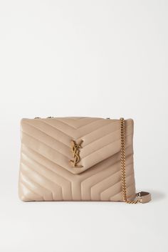 SAINT LAURENT's 'Loulou' bag is the perfect size for every day, so none of your essentials need to be left behind. Made in Italy from smooth leather, it's quilted with the house's signature chevron stripes and tipped with a gold monogram plaque to match the chain strap.  Wear it with: [SAINT LAURENT Cape id1265065], [SAINT LAURENT Sweater id1265032], [SAINT LAURENT Jeans id1210318], [SAINT LAURENT Boots id1237970]. Saint Laurent Boots, Saint Laurent Jeans, Signature Quilts, Gold Monogram, Chevron Stripe, Leather Bucket Bag, Small Quilts, Saint Laurent Bag, Perfect Bag