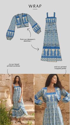 Fashion Cycle, Linen Style Fashion, Bolero Style, Fashion Portfolio Layout, Long Blouse Designs, Wrap London, Feminine Elegance, Ikat Dress, Womens Trendy Dresses