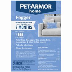 the petarmor home fogger for dogs and cats is shown in this ad