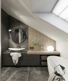 an image of a bathroom setting in black and white