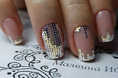 Wedding Makeup Silver, Ball Nails, Makeup Silver, Gold Ideas, Nail Art Designs Diy, Pretty Nail Art, Cool Nail Designs, Fancy Nails, Creative Nails