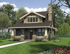 this is the front elevation of these craftsman home plans