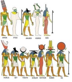 an image of egyptian gods and goddesss