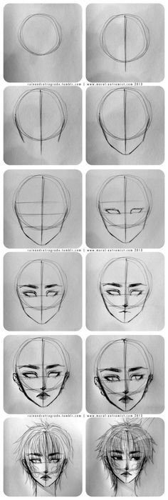 Ako Kresliť, Bahasa Jepun, Drawing Tutorial Face, Drawing Eyes, Drawing People Faces, Seni Dan Kraf, 얼굴 그리기, Drawing Heads