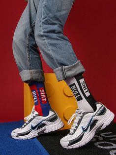 Shop BULLSHIT MEN SOCKS. Cosmique Studio is an online aesthetic clothing store. And sells trendy aesthetic outfits for women and men. Casual Blue Socks With Letter Print, Casual Graphic Print Socks For Streetwear, Casual Red Socks For Streetwear, White Casual Socks With Graphic Print, Casual White Socks With Graphic Print, Casual Multicolor Socks For Streetwear, Casual Multicolor Graphic Print Socks, Crazy Socks Outfit, Socks Outfit Men