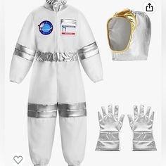 an astronaut costume with gloves and mittens