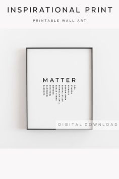 a white square with the words matter on it and an image of a black box