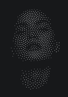 a black background with white dots in the shape of a skull