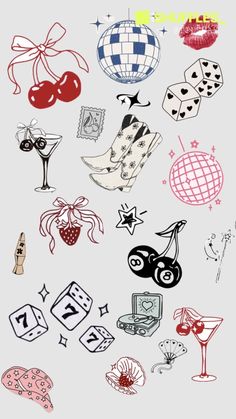 a bunch of different types of tattoos on a white background