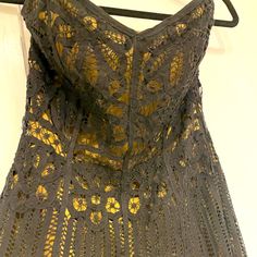 Betsey Johnson Lace Strapless Dress 90’s Vintage, Worn Only Once. Size 6 Lace Strapless Dress, Strapless Lace Dress, Lace Strapless, Betsey Johnson Dresses, 90s Dress, Vintage Wear, Gold Black, Betsey Johnson, Strapless Dress