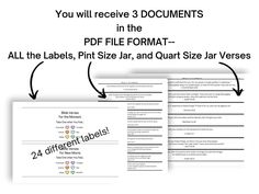 two sheets of paper with the text you will receive 3 documents in the file format