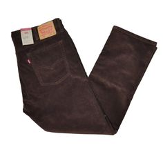 Levis 513 Slim Straight Fit Corduroy Jeans Men's Size 38x30 Stretch Brown Nwt Blended Corduroy And A Classic Look Make Wearing The Levi's 513 Corduroy Pants A Lightweight, Comfortable, And Stylish Move. Throw These Cords On For School, And Relish In Their Cool Comfort When You Skip Your Last Class Of The Day For Some Crowd-Beating Time At The Skate Park. The Slim Fit In The Thighs Tapers Down Just A Bit To The Hem To Show Off Your Sick Kicks. Five-Pocket Design Gives You Room To Stash A Few Esse Levi's Casual Corduroy Jeans, Levi's Straight Leg Corduroy Jeans, Levis Jeans Men, Clairo Charm, Brown Relaxed Fit Corduroy Jeans, Levis Corduroy, Mens Dark Jeans, Male Pants, Brown Corduroy Pants