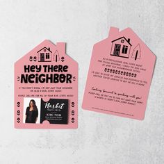 a house shaped business card with a realtor tag attached to the front and back