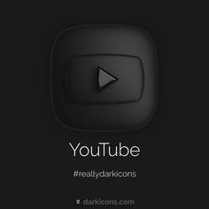 a black square with the words youtube on it, and an arrow in the center