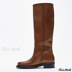 Olivia Mark - Classic Over-the-Knee Brown Leather Boots with Rounded Toe and Vintage Cowhide Finish - High-Cut Equestrian Footwear Womens Low Heels, Rough Heels, Equestrian Boots, Classic Brown, Foot Health, Leather Riding Boots, Knee High Leather Boots, Brown Leather Boots, Vintage Brown