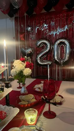 the table is set up for a celebration