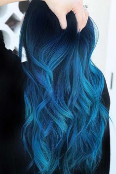 Hair Color 2017, Blue Black Hair Color, Brunette Ombre, Blue Black Hair, Cute Hair Colors, Black Hair Color, Trendy Hair Color