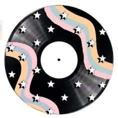 a record with stars and stripes on the side, in front of a white background