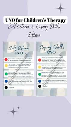 Uno Coping Skills Game, Fun Therapy Activities For Kids, Therapy Games For Adults, Positive Affirmation Activities, Therapy Activity For Teens, Group Therapy Games, Therapy Activities For Teens, Therapy Games For Kids, Therapeutic Games