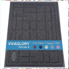 Vivaglory Cat Litter Mat, Extra Large (35" 23") Durable Litter Box Mat with Waterproof and Anti-Slip Back, Soft on Paws, Easy Food Mat, Dog Raincoat, Dog Safety, Cat Box