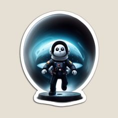 an image of a cartoon character in a space suit inside a snowglobet