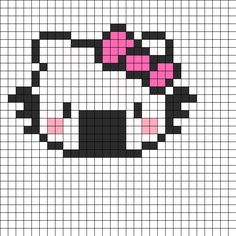 a cross stitch pattern with an image of a cat's face in pink and black