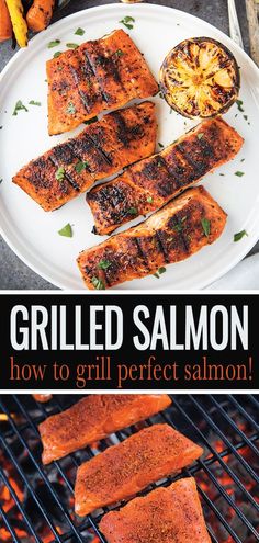 Grilled Salmon recipe and tips and tricks for how to grill the perfectjuicyand tender salmon every timeNo marinade required Best Grilled Salmon Recipe, Galette Des Rois Recipe, Salmon Stir Fry, Malt Vinegar, Salmon Steak, Easy Grilling