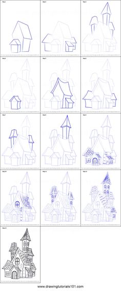 the steps in how to draw houses