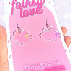 Handmade, laser cut acrylic earrings on nickel free hooks. Cloud With Rainbow, Kandi Jewelry, Rainbow Hearts, Laser Cut Acrylic, Funky Jewelry, Rainbow Heart, Acrylic Earrings, Orlando Fl, Cute Earrings