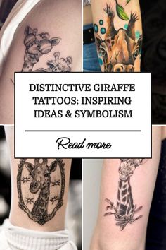 Distinctive Giraffe Tattoos: Inspiring Ideas & Symbolism Giraffe Silhouette Tattoo, Giraffe Family Tattoo, Giraffe Tattoo Design, Safari Tattoo, Small Giraffe Tattoo, Unique Animal Tattoos, Ankle Foot Tattoo