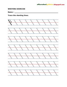 an exercise sheet for writing exercises with lines and numbers on the paper, which are lined in